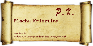 Plachy Krisztina névjegykártya
